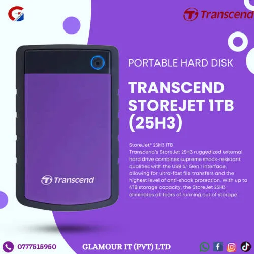 TRANSCEND STOREJET (25H3)  1TB HARD DISK
